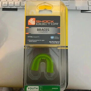 Shock Doctor Braces Strapless Mouth Guard Instant Fit  Green Youth 11- New